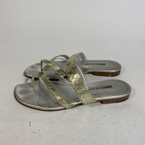 Manolo blahnik silver sandals size 39 - Picture 3 of 5